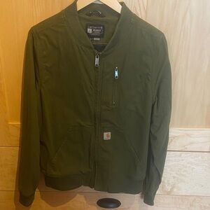 Carhartt Olive Green Women’s Zip Bomber with Chest Pocket - Size 12-14